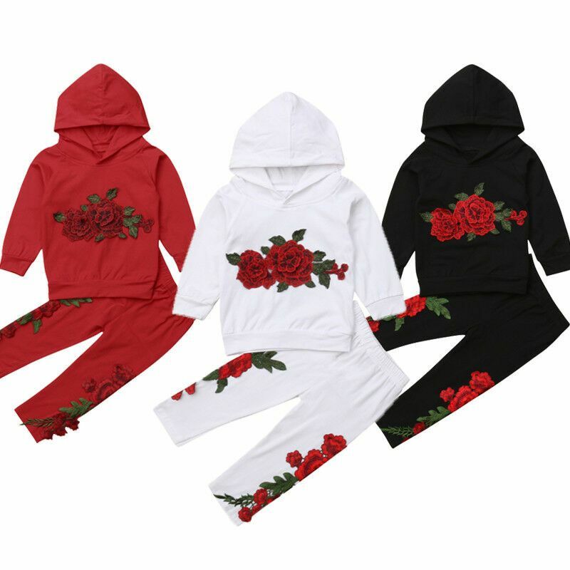 Fashion Toddler Baby Girl Floral Hooded Top Long Pants Outfits Clothes Tracksuit Fashion Toddler Baby Girl Floral Hooded Top Long Pants Outfits Clothes Tracksuit