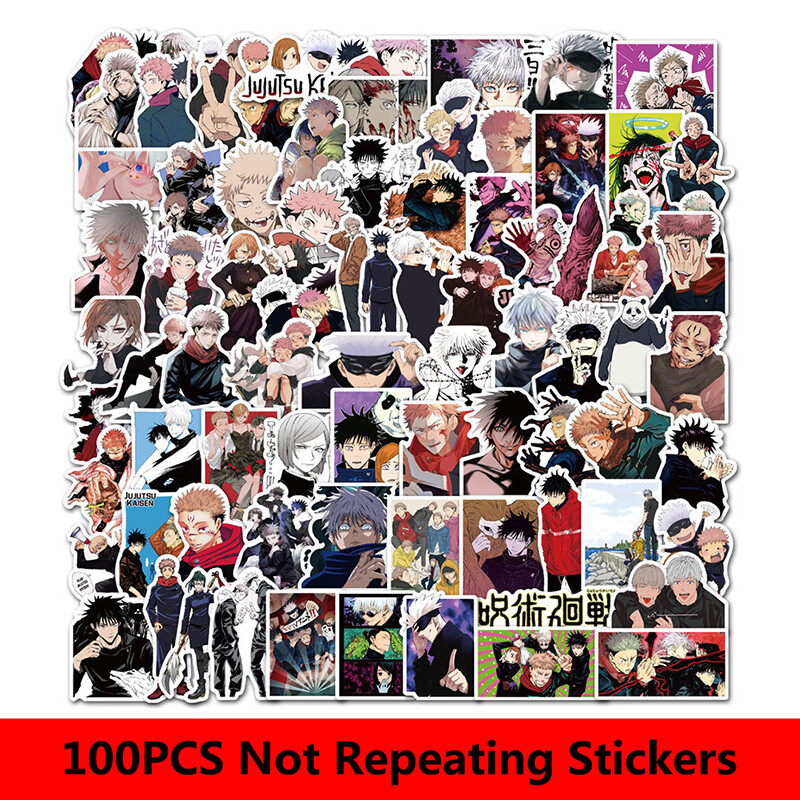 100pc Anime Jujutsu Kaisen Stickers Snowboard Laptop Luggage Guitar SuitcasUTSG 100pc Anime Jujutsu Kaisen Stickers Snowboard Laptop Luggage Guitar SuitcasUTSG
