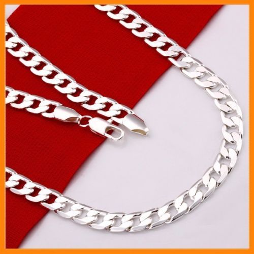 Stunning 925 Sterling Silver Filled 4MM Classic Curb Necklace Chain Wholesale Stunning 925 Sterling Silver Filled 4MM Classic Curb Necklace Chain Wholesale
