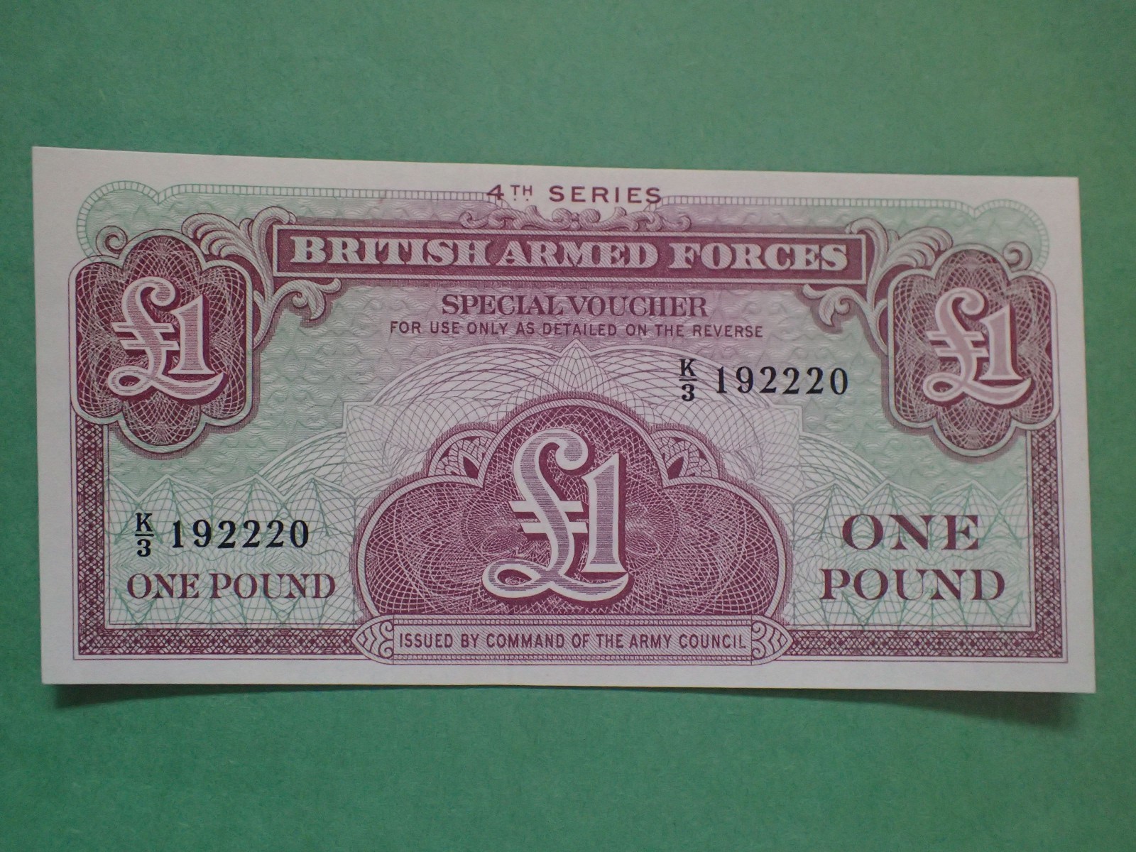 British Armed Forces, 4 th series, K/3 …20, One Pound, Special voucher British Armed Forces, 4 th series, K/3 …20, One Pound, Special voucher