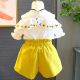 2pcs Kids Girl Strap neck Embroidered Cotton shirts+ shorts Fashion Outfits Sets 2pcs Kids Girl Strap neck Embroidered Cotton shirts+ shorts Fashion Outfits Sets