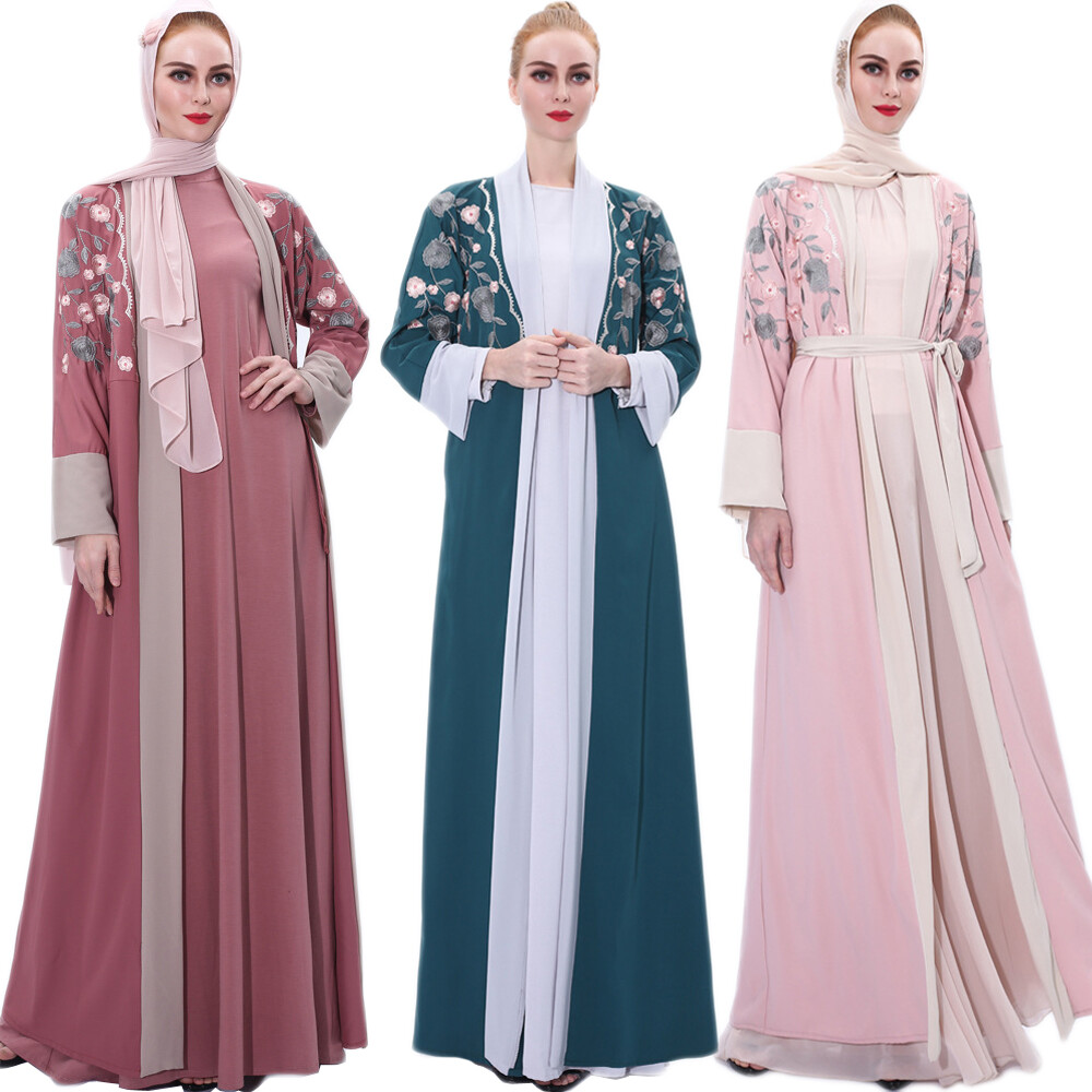 Dubai Women Open Kimono Abaya Kaftan Long Maxi Dress Muslim Cardigan Jilbab Robe Dubai Women Open Kimono Abaya Kaftan Long Maxi Dress Muslim Cardigan Jilbab Robe