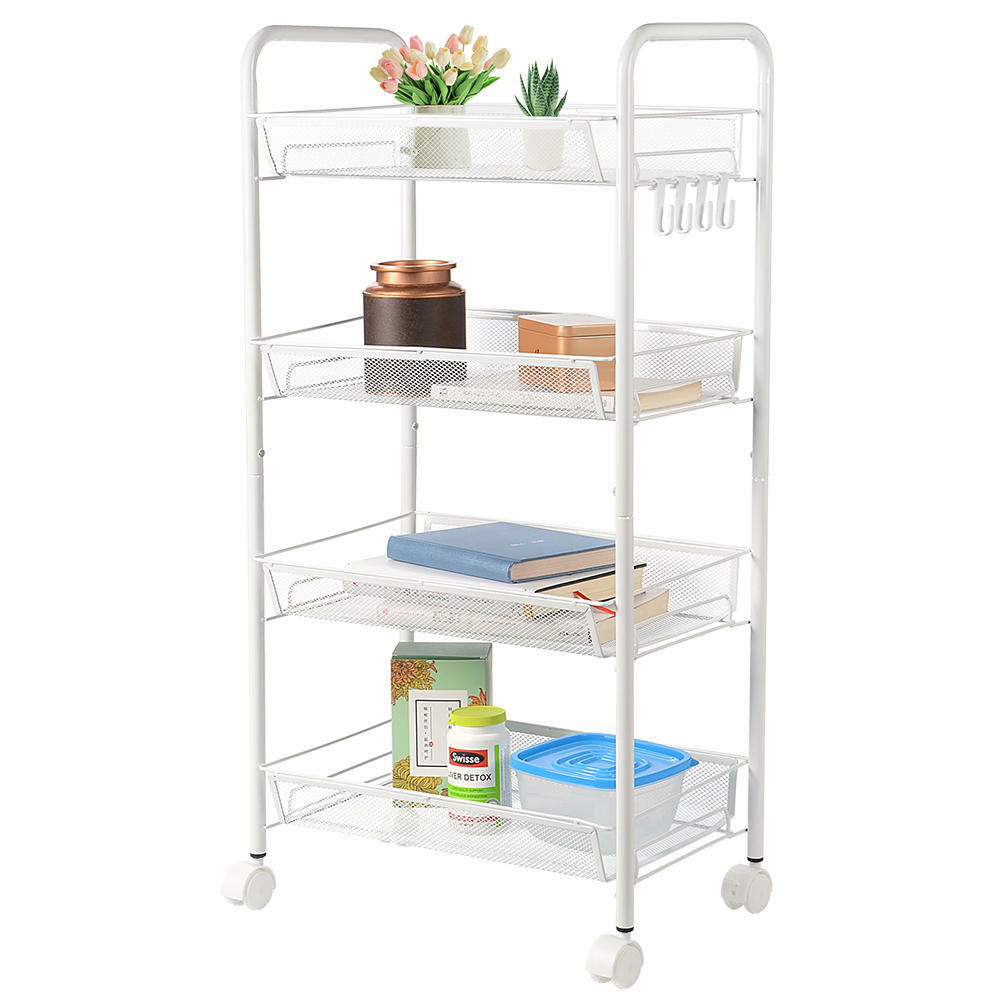 Basket Shelf Kitchen Storage With Wheels Slim Slide Out Serving Car Organizer 1P Basket Shelf Kitchen Storage With Wheels Slim Slide Out Serving Car Organizer 1P