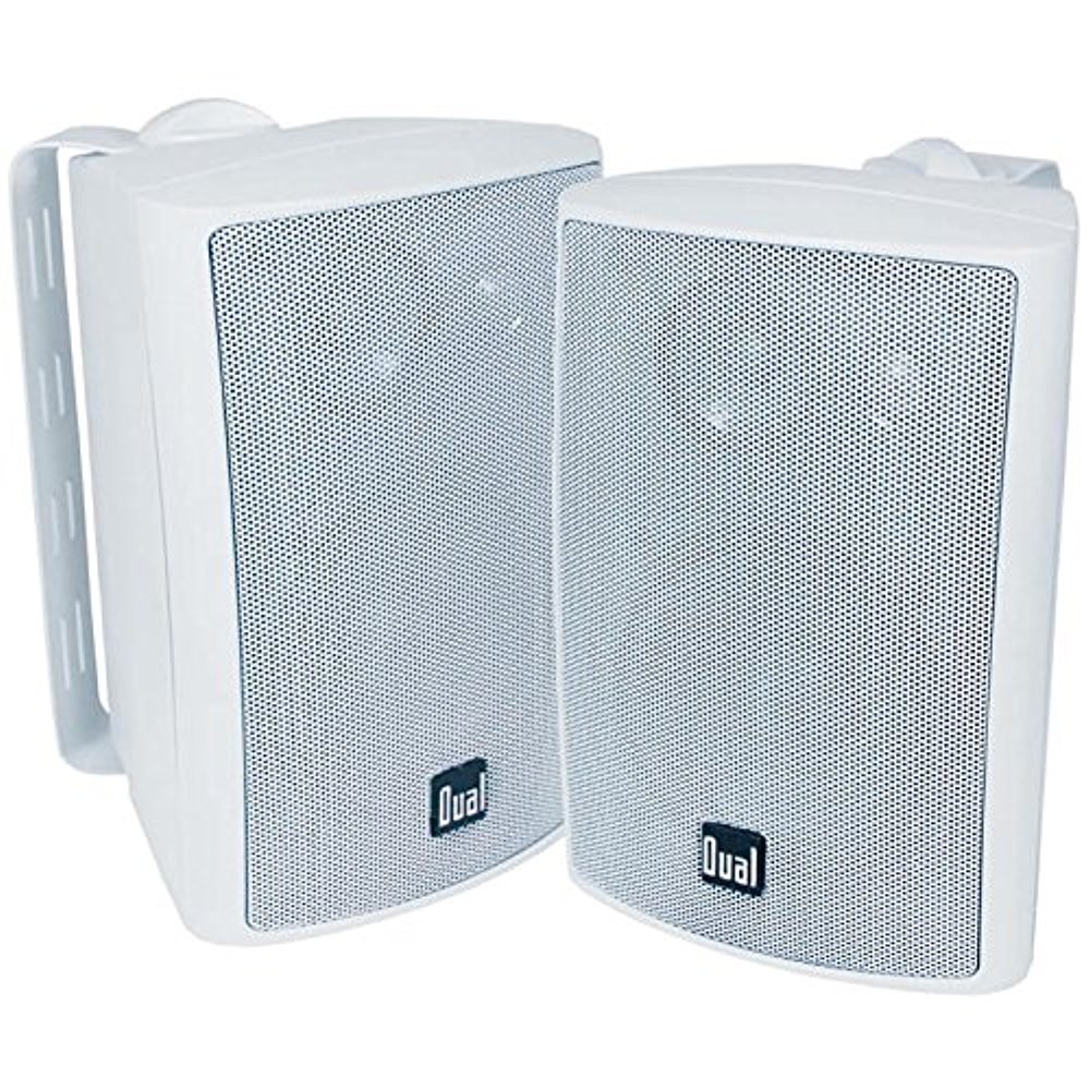 Dual Electronics LU47PW 4″ 3-Way Indoor / Outdoor White Speakers (Pair)