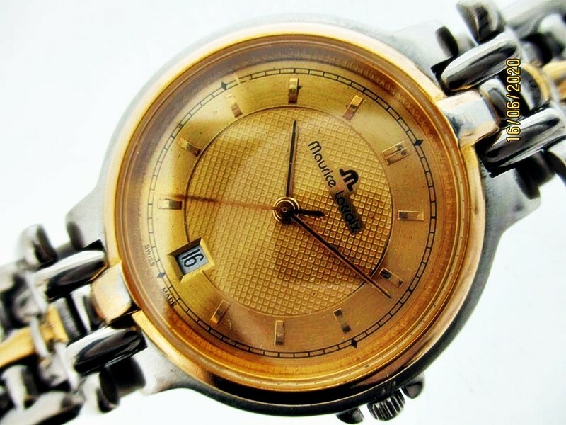 MAURICE LACROIX MENS TEXTURED DIAL GOLD ROUND BORROM DATE EU SHIP SERVICED WATCH MAURICE LACROIX MENS TEXTURED DIAL GOLD ROUND BORROM DATE EU SHIP SERVICED WATCH