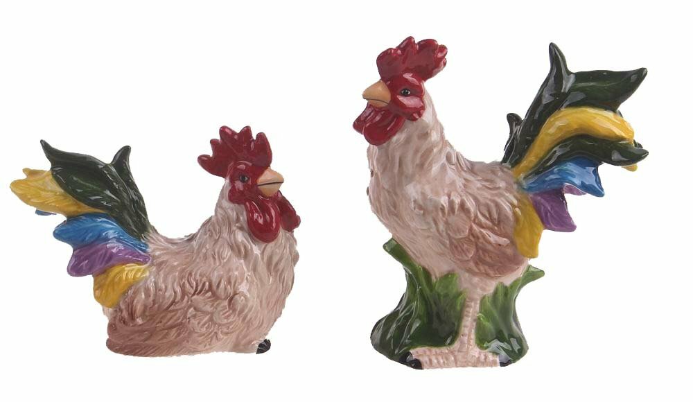 Blue Sky E1 Kitchen Dining Ceramic Rooster Salt & Pepper 2pc Set 16088 Blue Sky E1 Kitchen Dining Ceramic Rooster Salt & Pepper 2pc Set 16088