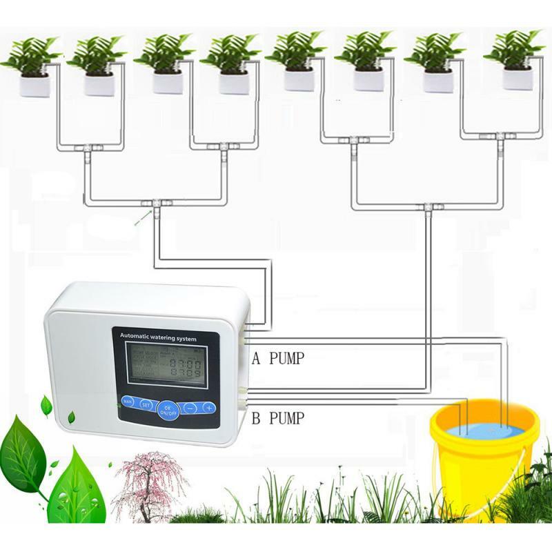 Solar Power Garden Timing Dual Pump Automatic Irrigation System Watering Device Solar Power Garden Timing Dual Pump Automatic Irrigation System Watering Device