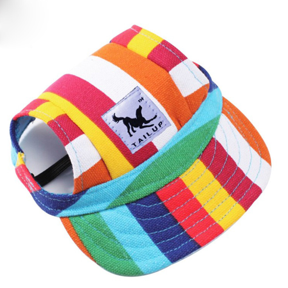 Pet Dog Hat Oxford Cloth Outdoor Windproof Sun Hat Puppy Color Stripe Canvas Cap Pet Dog Hat Oxford Cloth Outdoor Windproof Sun Hat Puppy Color Stripe Canvas Cap