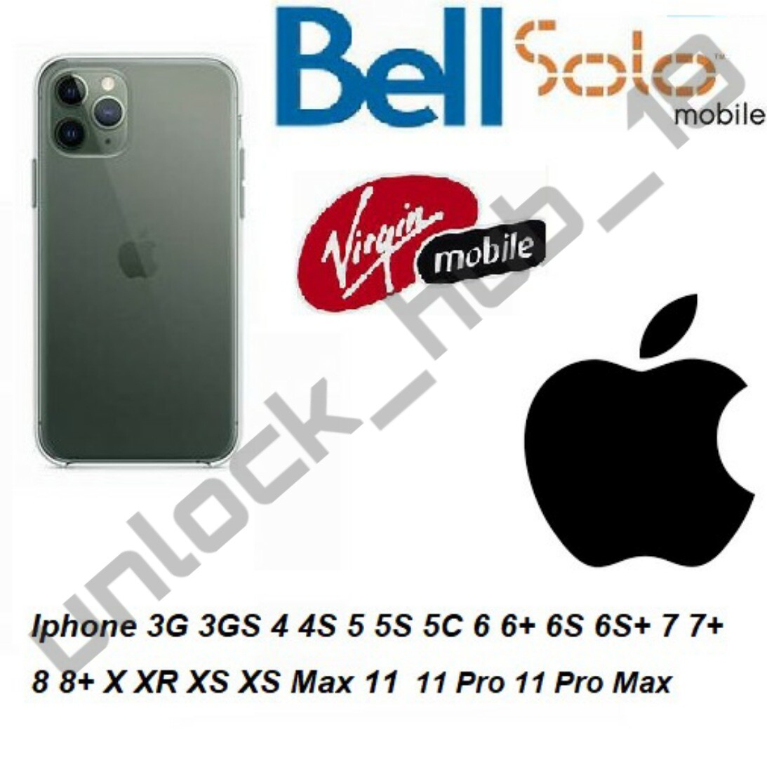 Premium Bell Virgin Canada unlock service IPhone 6+ 6s 7 7+ 8 8+ X XS XR 11 12 Premium Bell Virgin Canada unlock service IPhone 6+ 6s 7 7+ 8 8+ X XS XR 11 12