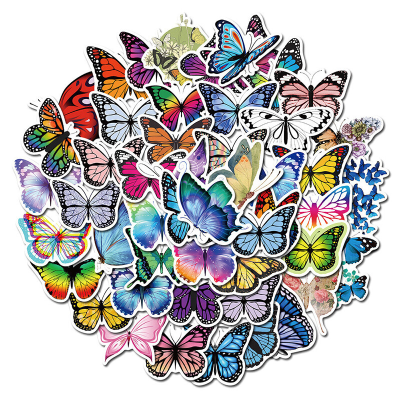 50pcs/pack Lovely Butterfly Label Stickers DIY Laptop Suitcase Motor C RAS Y1 50pcs/pack Lovely Butterfly Label Stickers DIY Laptop Suitcase Motor C RAS Y1