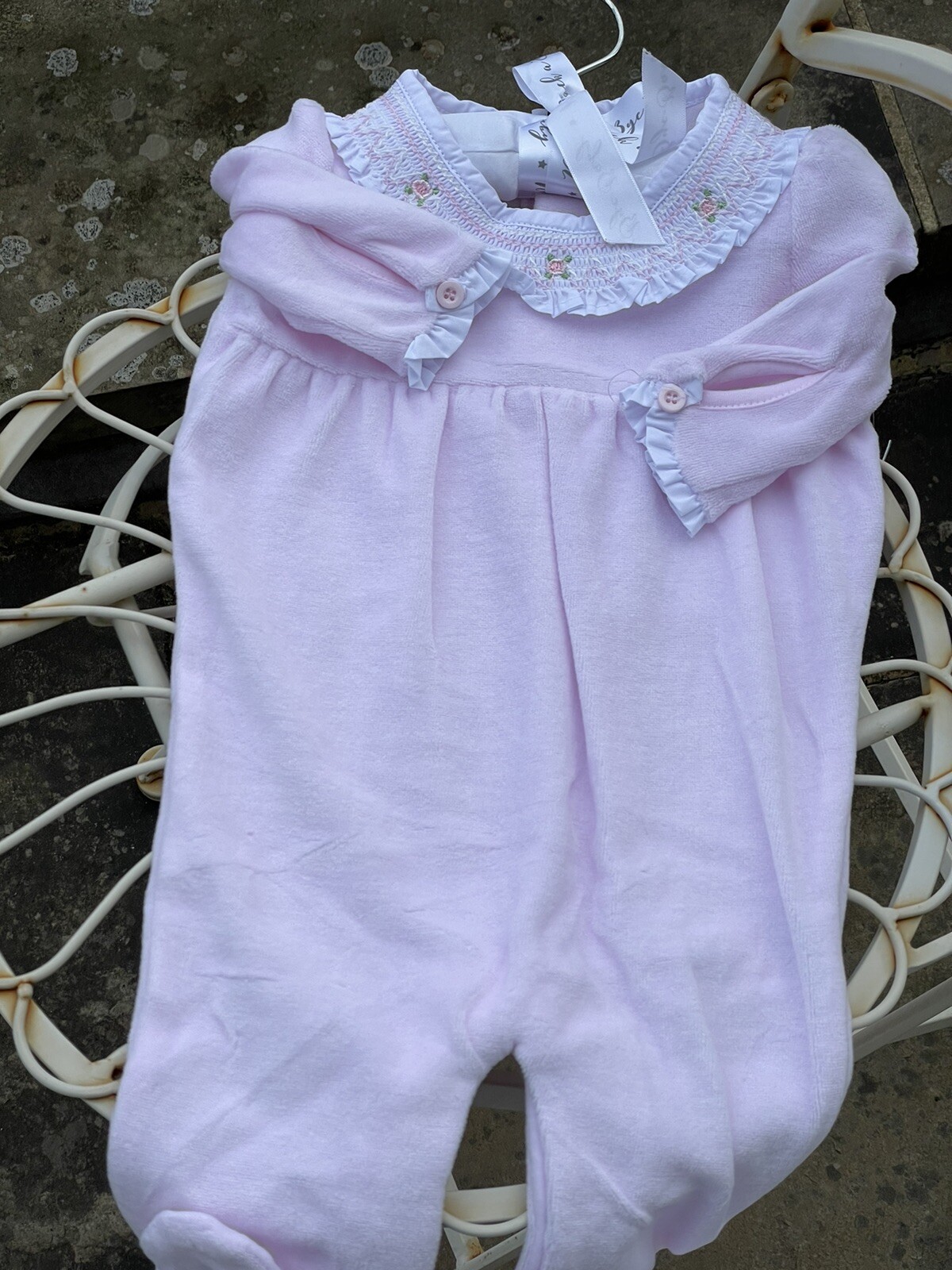 Baby Girls Spanish Romany Style Romper Pink Velour sleep suit NB-0-3 3-6 6-9 Mth Baby Girls Spanish Romany Style Romper Pink Velour sleep suit NB-0-3 3-6 6-9 Mth