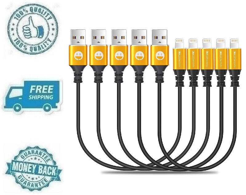 New 5 Short Phone Charger Cable 1ft Lightning Cable Fast Charging USB Cord Set New 5 Short Phone Charger Cable 1ft Lightning Cable Fast Charging USB Cord Set