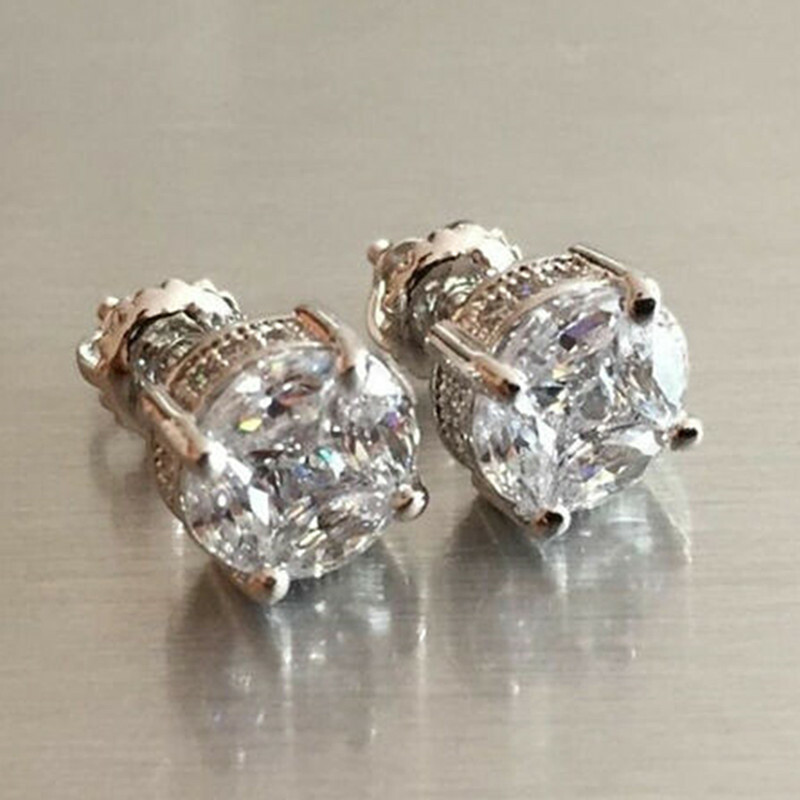 Elegant 925 Silver Jewelry Stud Earrings for Women Cubic Zircon Wedding Gift Elegant 925 Silver Jewelry Stud Earrings for Women Cubic Zircon Wedding Gift