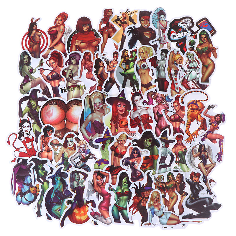 50Pcs Devil Beauty Graffiti Stickers for Skateboard Suitcase Laptop GuitSG 50Pcs Devil Beauty Graffiti Stickers for Skateboard Suitcase Laptop GuitSG