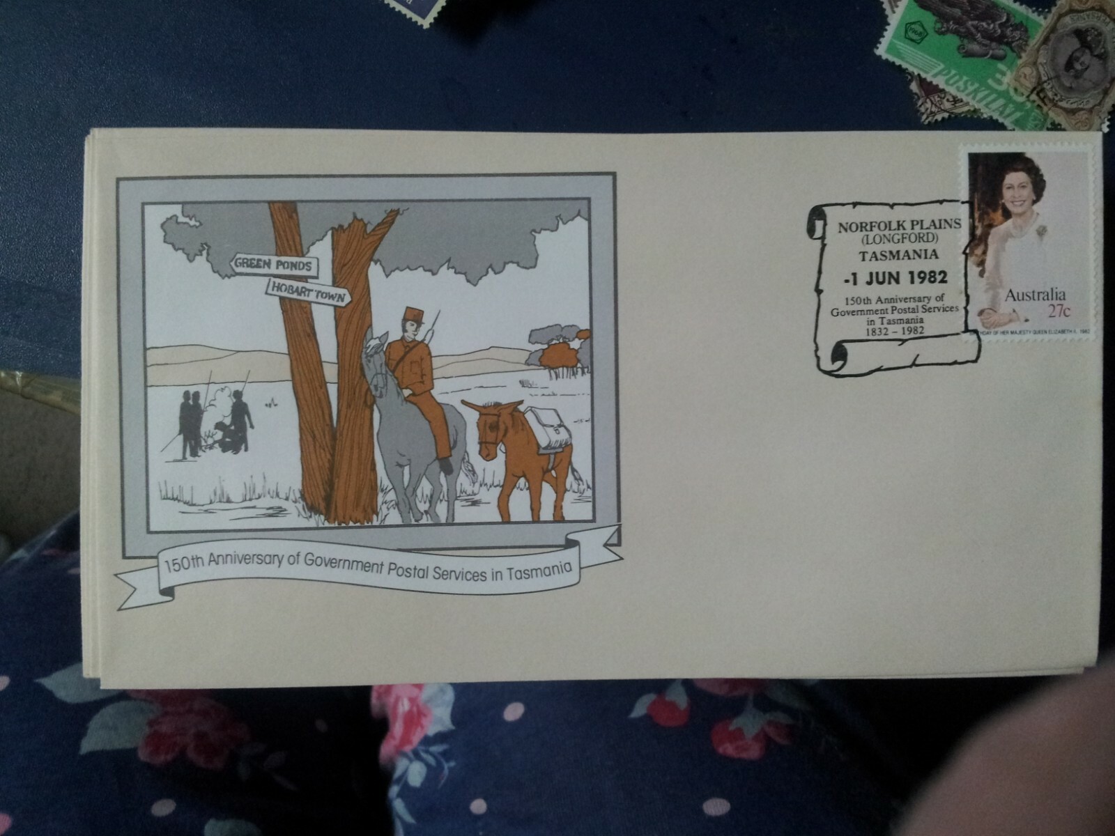1982 Tasmanian Government Postal Services 150th Anniversary Cover norfolk plains 1982 Tasmanian Government Postal Services 150th Anniversary Cover norfolk plains