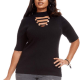 Fashion to Figure Women’s Plus Size Sloan Button Strap Choker Sweater, 0X Fashion to Figure Women’s Plus Size Sloan Button Strap Choker Sweater, 0X