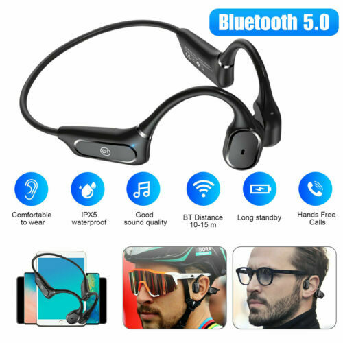 Bone Conduction Headset Wireless Bluetooth 5.0 Outdoor Sport Open Ear Headphones