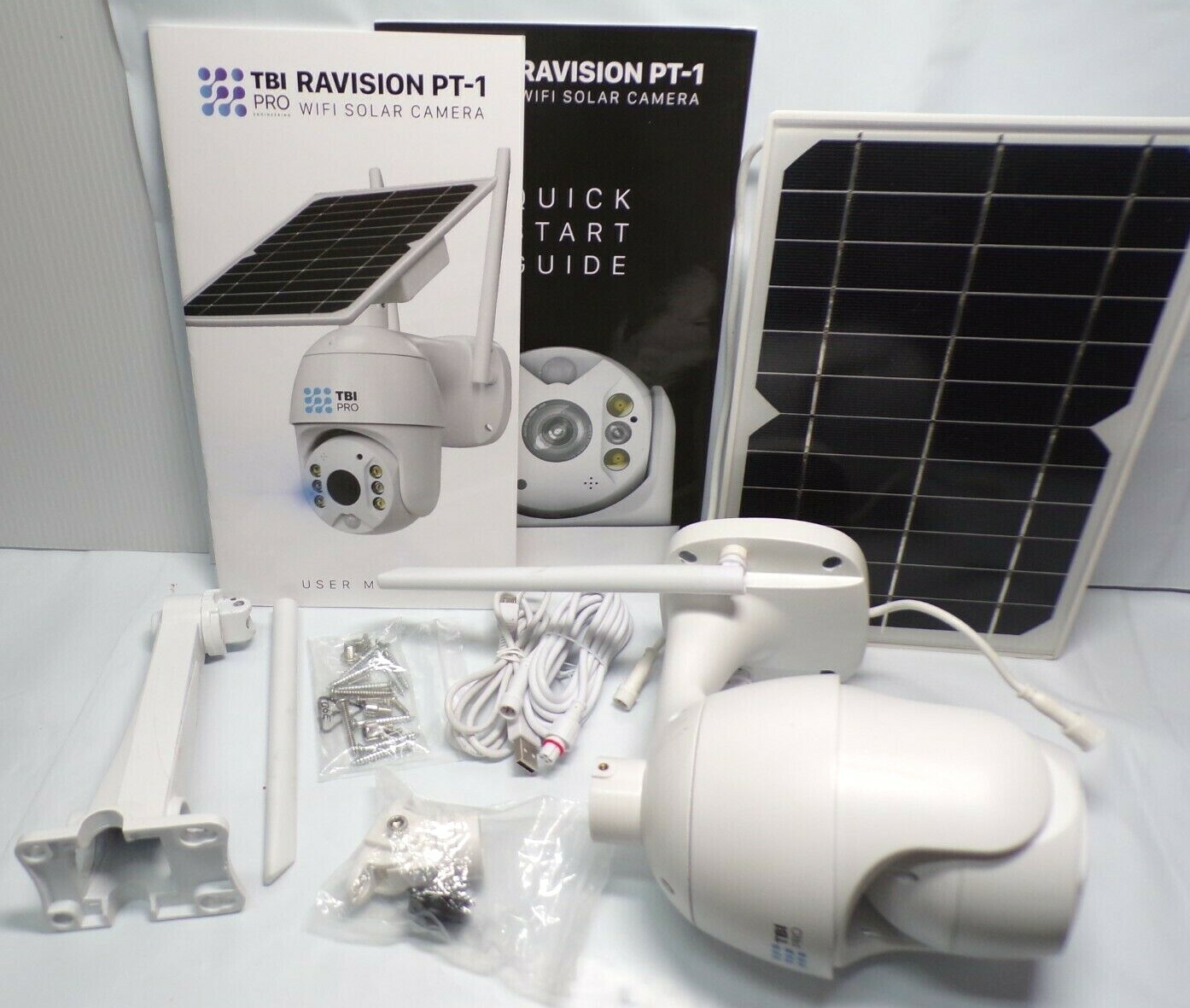 AS IS – TBI Pro Solar Security Camera Outdoor PTZ WiFi Spotlight Camera AS IS – TBI Pro Solar Security Camera Outdoor PTZ WiFi Spotlight Camera