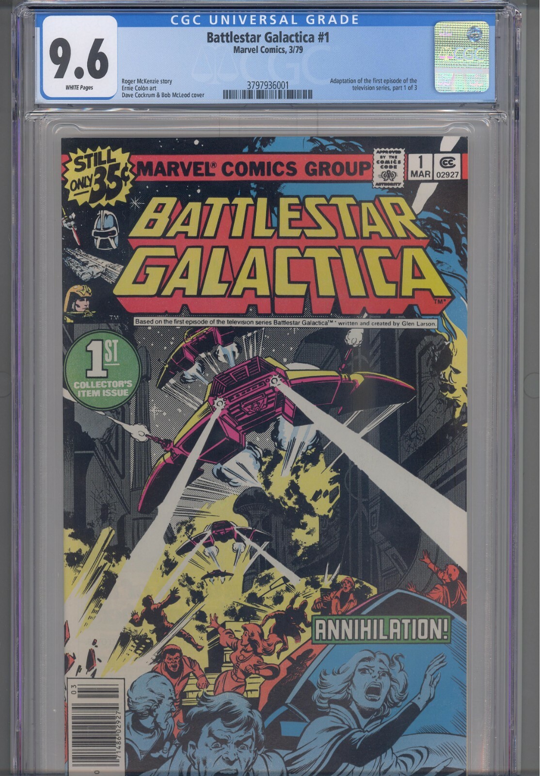 Battlestar Galactica #1 CGC 9.6 1980 Marvel Pt 1 of 3 TV Adaptation: New Frame Battlestar Galactica #1 CGC 9.6 1980 Marvel Pt 1 of 3 TV Adaptation: New Frame