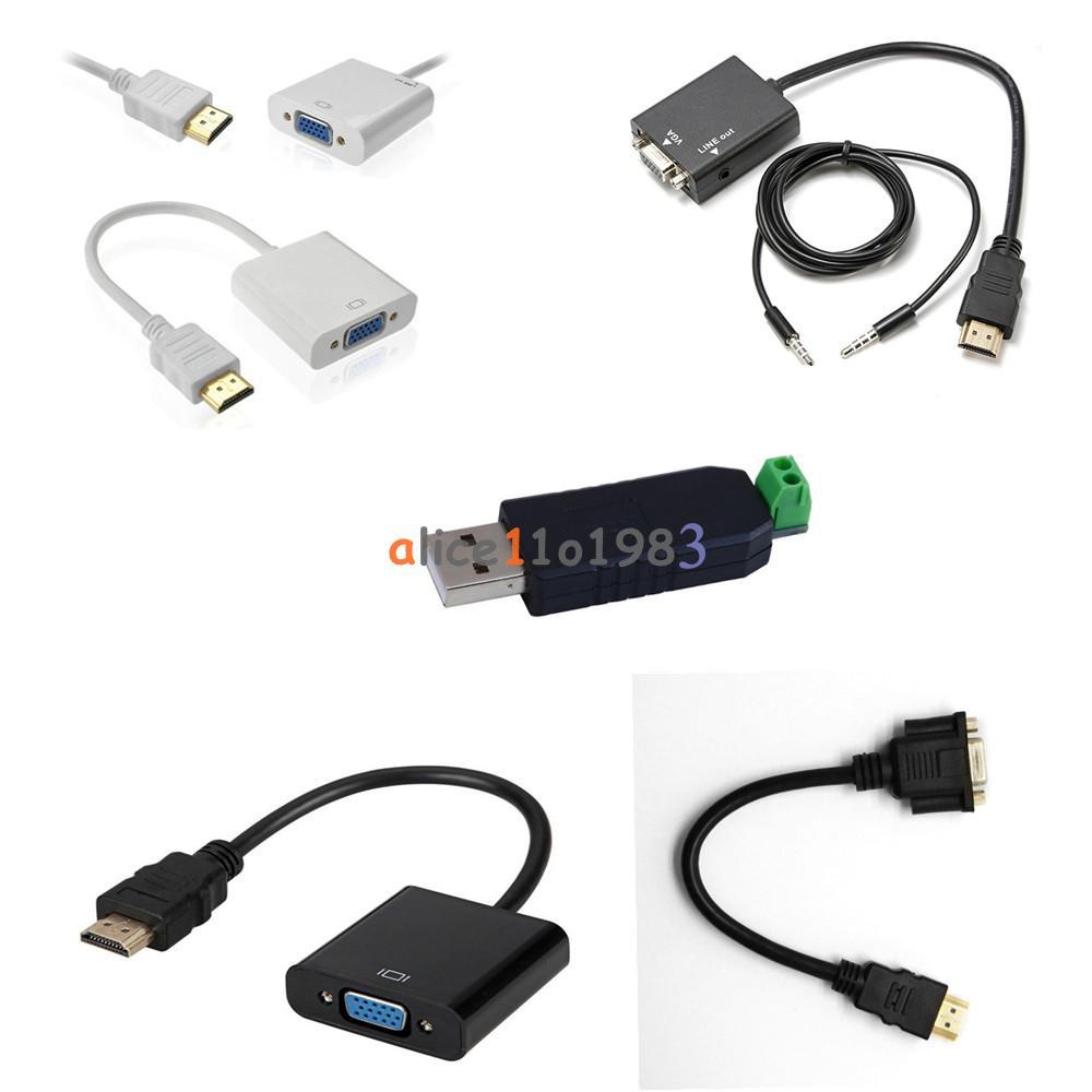 HDMI To VGA Video Converter Adapter Full 1080P Cable Cord For Laptop DVD HDMI To VGA Video Converter Adapter Full 1080P Cable Cord For Laptop DVD