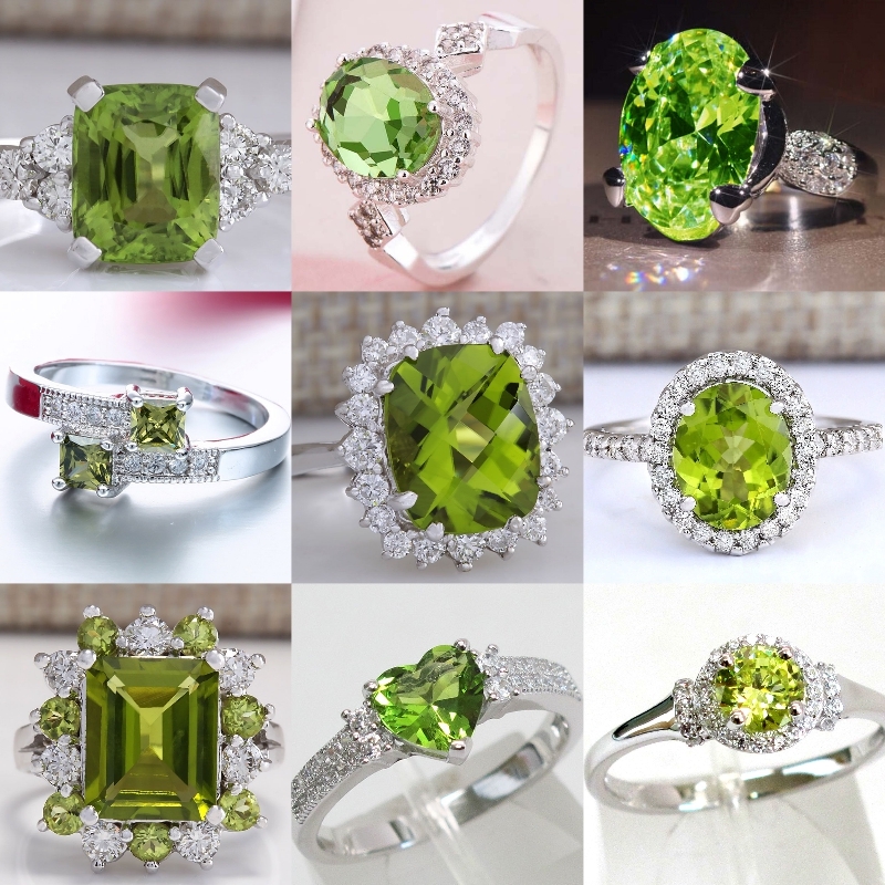 925 Silver Peridot Gemstone Ring Fashion Women Wedding Bridal Jewelry New Sz6-10 925 Silver Peridot Gemstone Ring Fashion Women Wedding Bridal Jewelry New Sz6-10