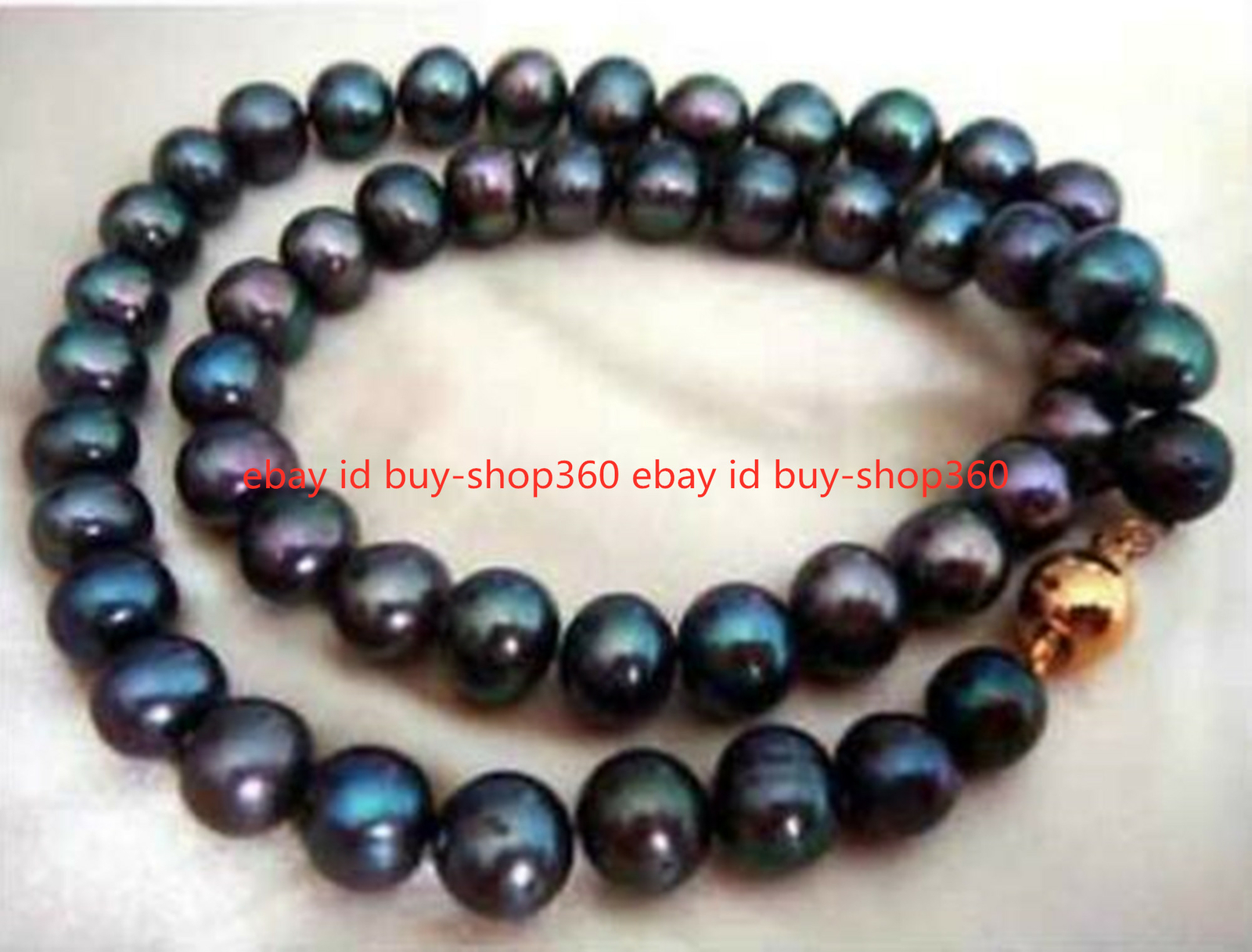 Stunning 10-11mm Tahitian Natural Round Black Green Pearl Necklace 18inch Stunning 10-11mm Tahitian Natural Round Black Green Pearl Necklace 18inch