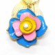 Hot Jewelry Fashion Blue Enamel Cute Color Rose Flower Crystal Pendant Necklace Hot Jewelry Fashion Blue Enamel Cute Color Rose Flower Crystal Pendant Necklace