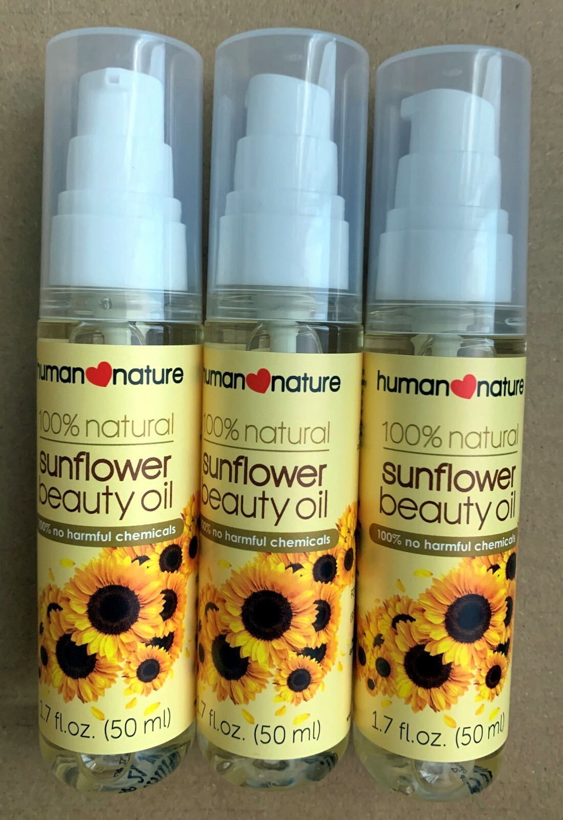 3 Human Nature 100% Natural Sunflower Beauty Lightening Brightening Oil 50ml ea 3 Human Nature 100% Natural Sunflower Beauty Lightening Brightening Oil 50ml ea