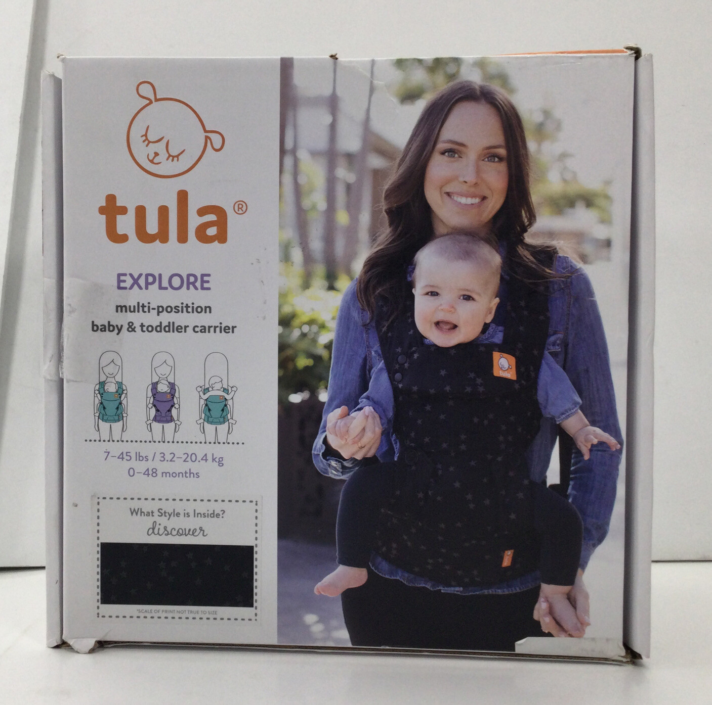 Tula Explore Baby-toddler Carrier in Discover, Black with Gray Stars New in Box Tula Explore Baby-toddler Carrier in Discover, Black with Gray Stars New in Box