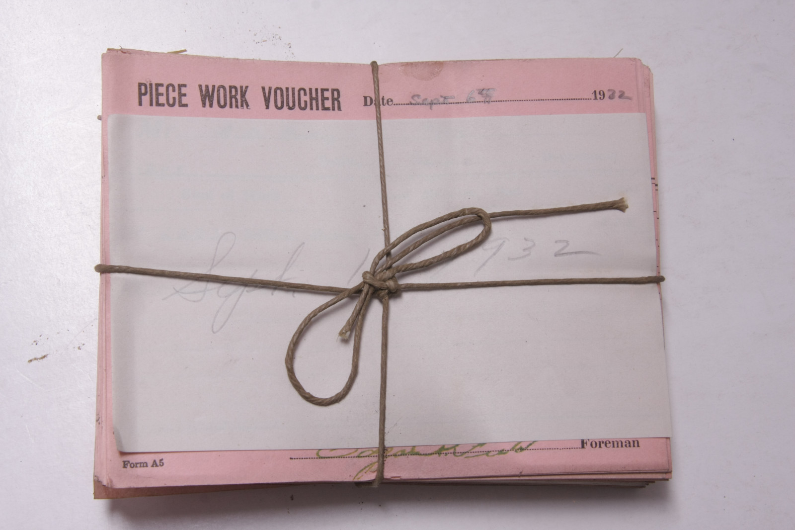 Sept 10 1932 Lamson Goodnow Piece Work Voucher Maunfacturing Pay Ephemera E13C Sept 10 1932 Lamson Goodnow Piece Work Voucher Maunfacturing Pay Ephemera E13C