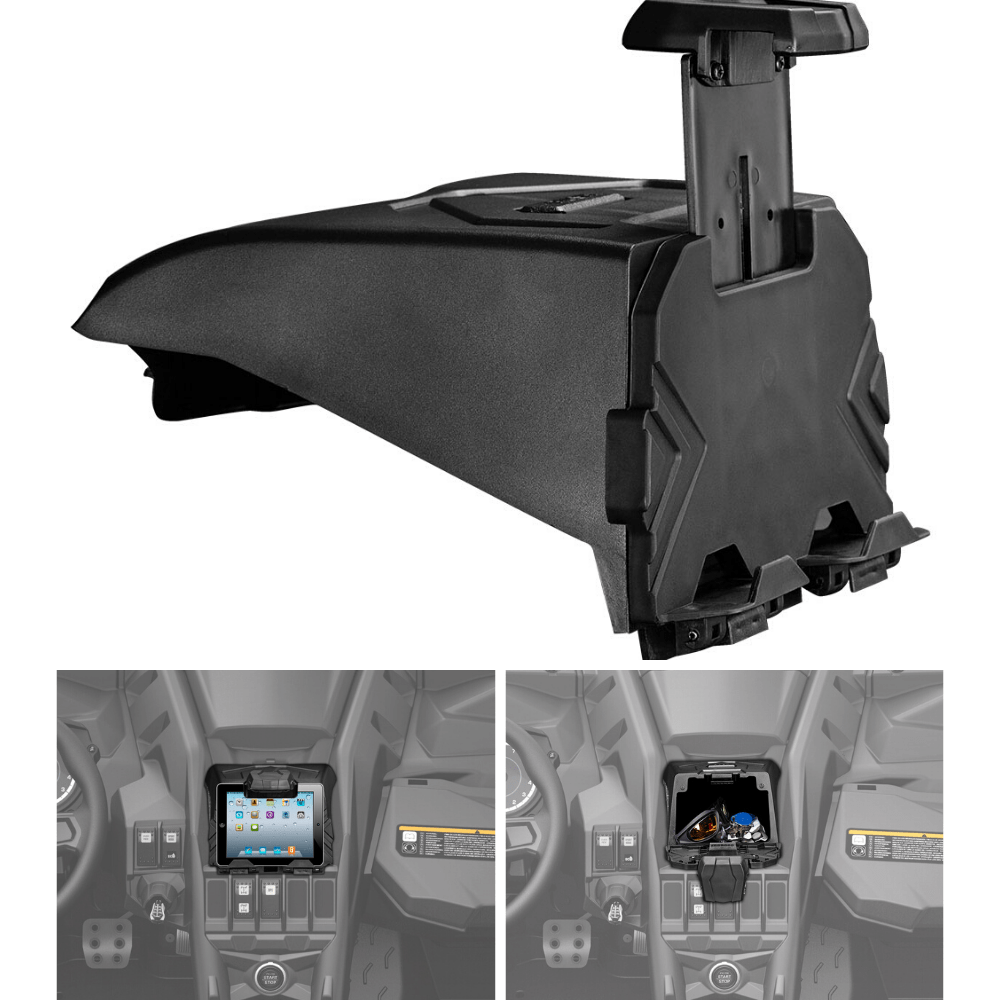 GPS Device Tablet Holder With Storage Box For Can am Maverick X3 2017-21 GPS Device Tablet Holder With Storage Box For Can am Maverick X3 2017-21