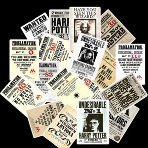 25PCS Stickers Pack Harry Potter Wanted Posters Laptop Skateboard Wall Decals 25PCS Stickers Pack Harry Potter Wanted Posters Laptop Skateboard Wall Decals