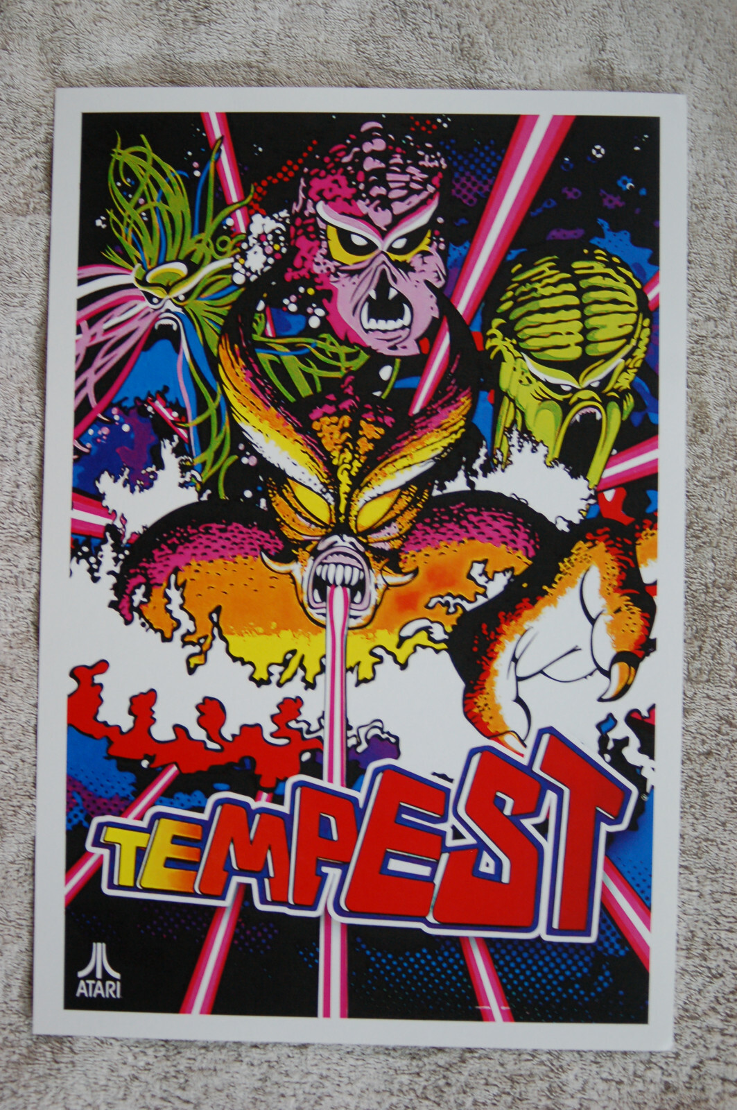 Tempest Video Game promotional poster #2 1980s Atari