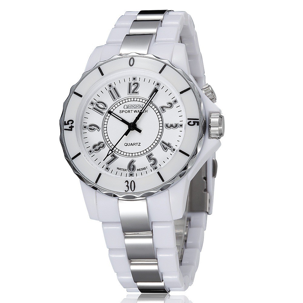 OHSEN Women Luxury Watches LED Light Fashion White Bracelet Lady Wristwatch Gift OHSEN Women Luxury Watches LED Light Fashion White Bracelet Lady Wristwatch Gift