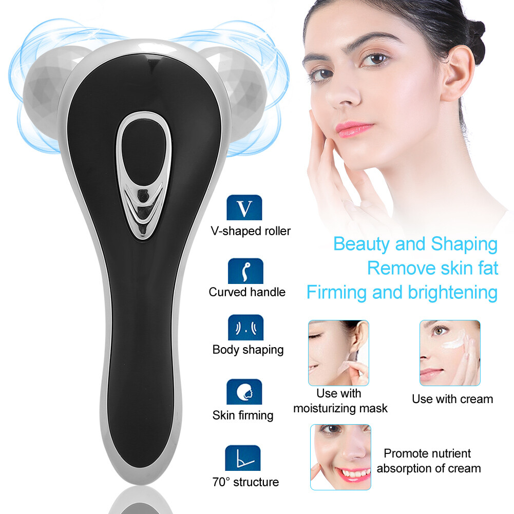 Facial Roller Massager Skin Lifting Firming Beauty Massage Machine Silver Manual Facial Roller Massager Skin Lifting Firming Beauty Massage Machine Silver Manual