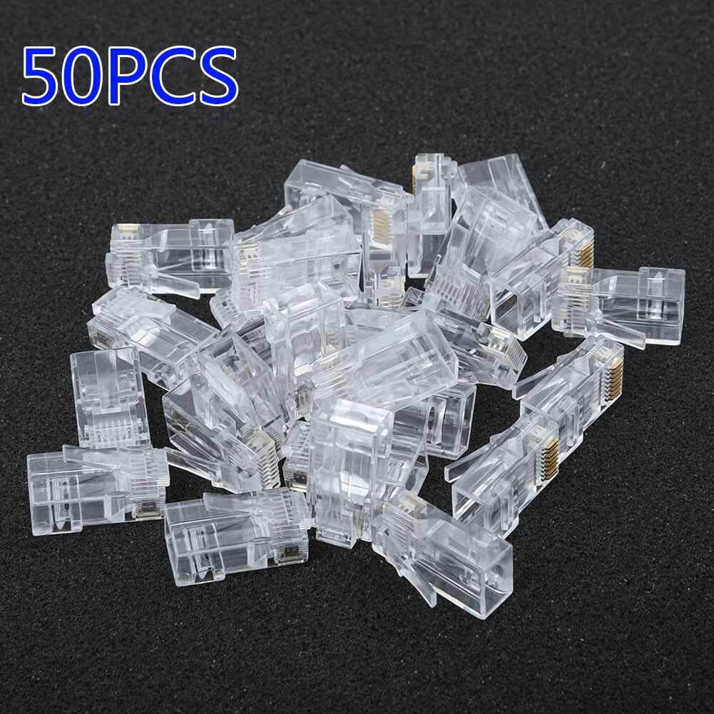 50Pcs Network Cable CAT6 EZ RJ45 Replacement Connectors Plugs Accessories Set 50Pcs Network Cable CAT6 EZ RJ45 Replacement Connectors Plugs Accessories Set
