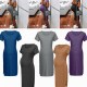 Pregnant Women T-shirt Dress Maternity Casual Solid Color Short Sleeve Clothing Pregnant Women T-shirt Dress Maternity Casual Solid Color Short Sleeve Clothing
