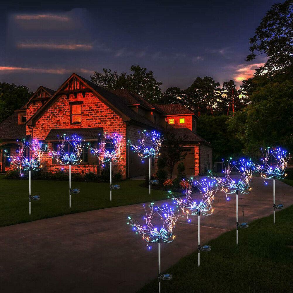 90 LED Solar Powered Firework Starburst Stake Fairy Light Garden Outdoor Wedding 90 LED Solar Powered Firework Starburst Stake Fairy Light Garden Outdoor Wedding