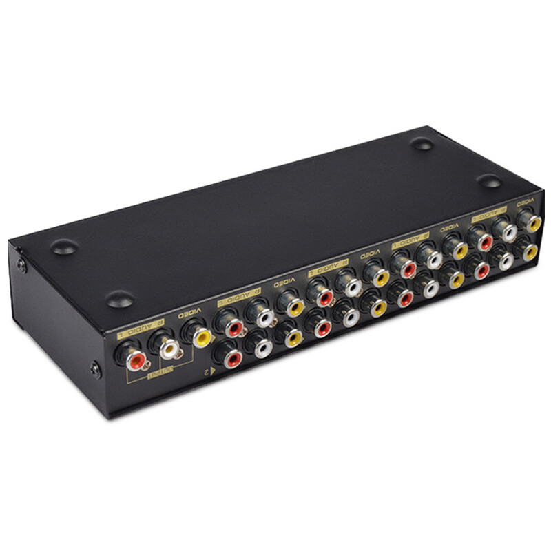 3 RCA Video Audio AV Switch 1 to 8 Ports Selector 8-Way TV Splitter Box 3 RCA Video Audio AV Switch 1 to 8 Ports Selector 8-Way TV Splitter Box