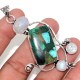 Copper Malachite Moonstone 925 Silver Plated Large Pendant 3″ Ethnic Gift GW Copper Malachite Moonstone 925 Silver Plated Large Pendant 3″ Ethnic Gift GW