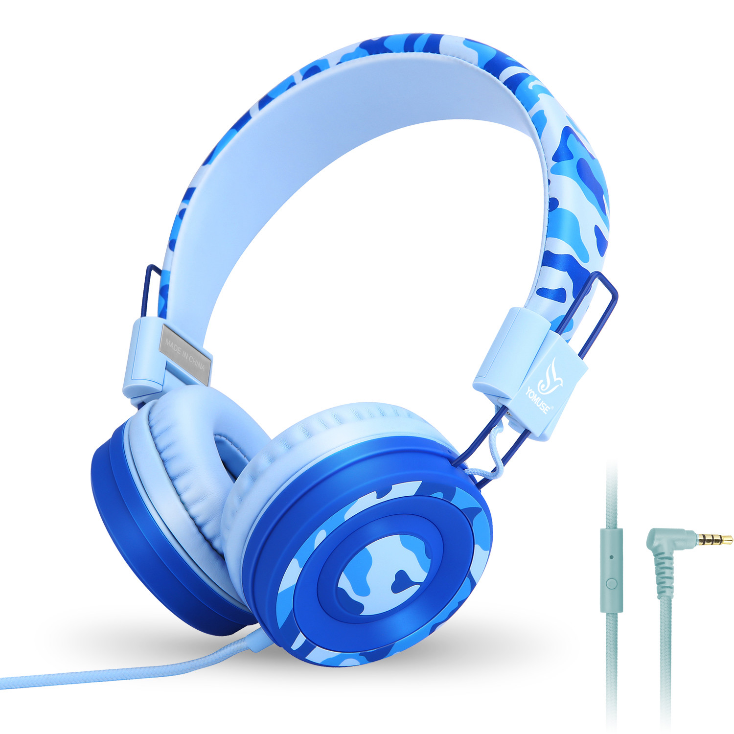 RockPapa Headphones Foldable Mic for Tablets Computer Samsung Mobile Camo Blue RockPapa Headphones Foldable Mic for Tablets Computer Samsung Mobile Camo Blue