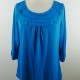 Fashion Bug Womens Rayon Blend 3/4 Sleeve Ruffled Scoop Neck Blue Blouse Size 0X Fashion Bug Womens Rayon Blend 3/4 Sleeve Ruffled Scoop Neck Blue Blouse Size 0X