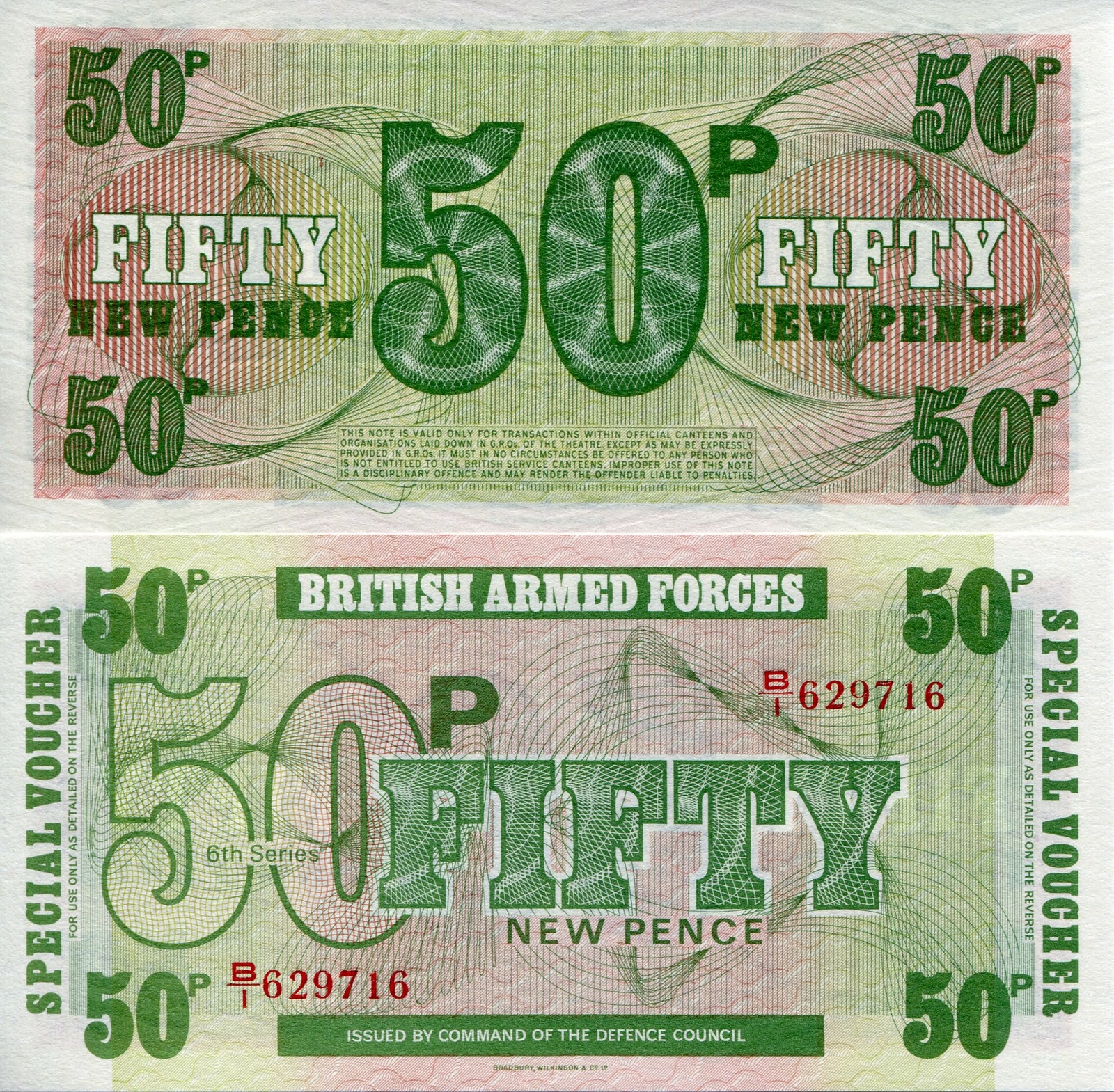 GREAT BRITAIN 50 Pence World Money MILITARY Voucher pM49 British Armed Force 6th GREAT BRITAIN 50 Pence World Money MILITARY Voucher pM49 British Armed Force 6th