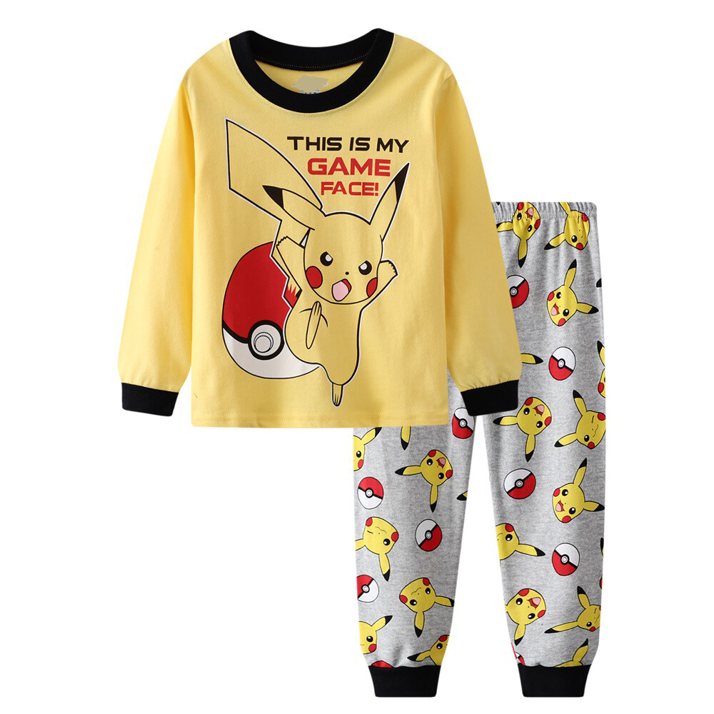 Pokemon pikachu boys summer long sleeve pjs clothing size 1 2 3 4 5 6 sleepwear Pokemon pikachu boys summer long sleeve pjs clothing size 1 2 3 4 5 6 sleepwear