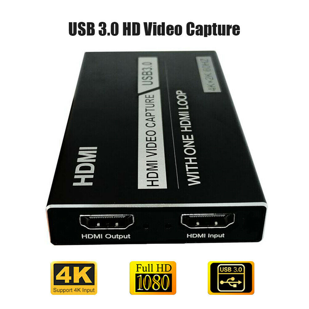 4K USB3.0 HDMI Video Capture With One HDMI Loop With Audio Microphone Game Live 4K USB3.0 HDMI Video Capture With One HDMI Loop With Audio Microphone Game Live