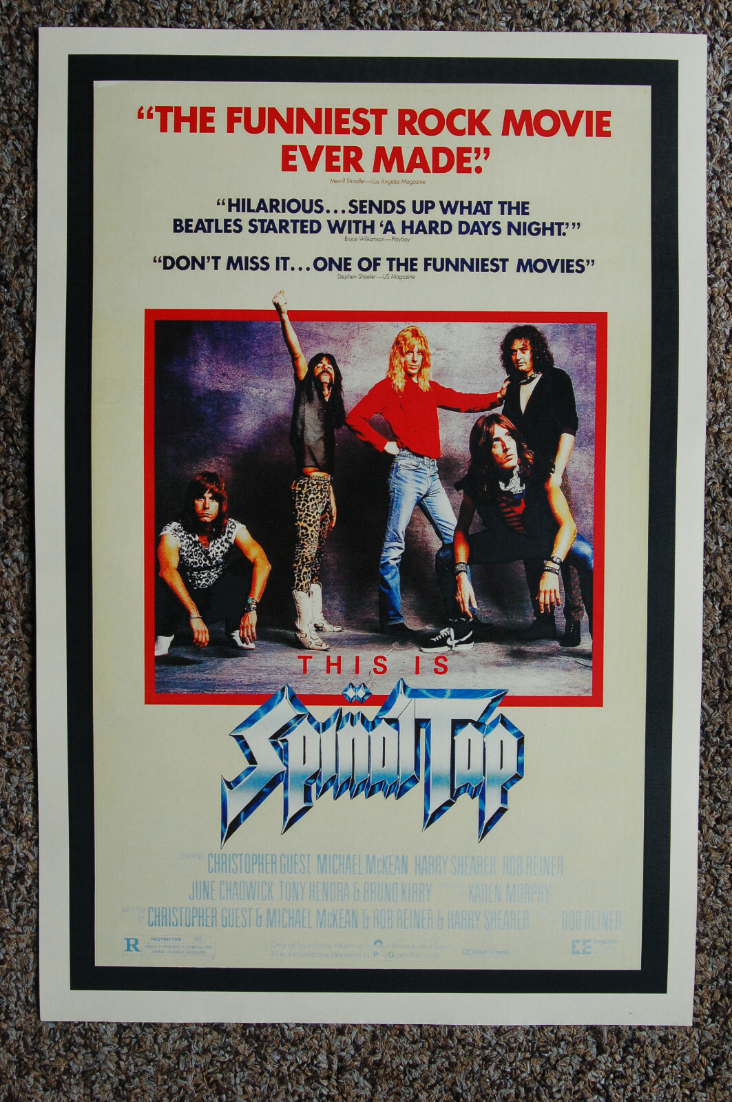 Spinal Tap Lobby Card Movie Poster Christopher Guest Rob Reiner Spinal Tap Lobby Card Movie Poster Christopher Guest Rob Reiner