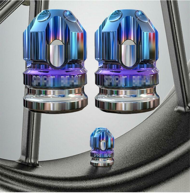 2x CNC Motorcycle Tire Accessories Valve Cap Wheel Decoration Cover Blue+Silver 2x CNC Motorcycle Tire Accessories Valve Cap Wheel Decoration Cover Blue+Silver