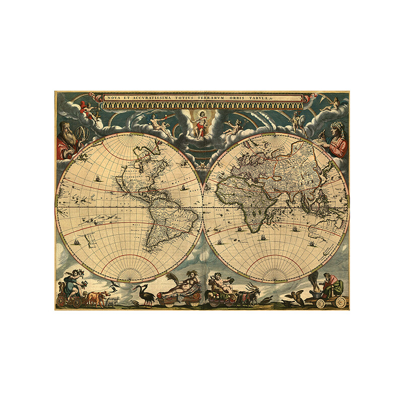 Old Retro World Map Poster Canvas Print Art Wall Decor