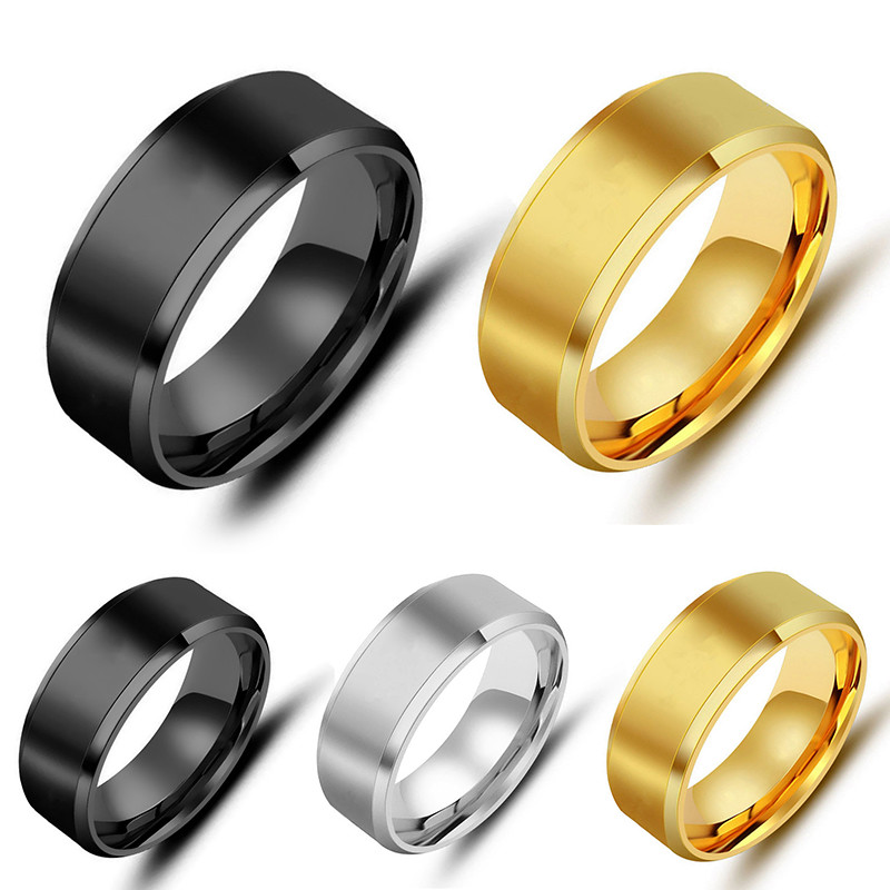 Fashion 8MM Stainless Steel Rings for Men Band Titanium Jewelry Size 5-13 Fashion 8MM Stainless Steel Rings for Men Band Titanium Jewelry Size 5-13