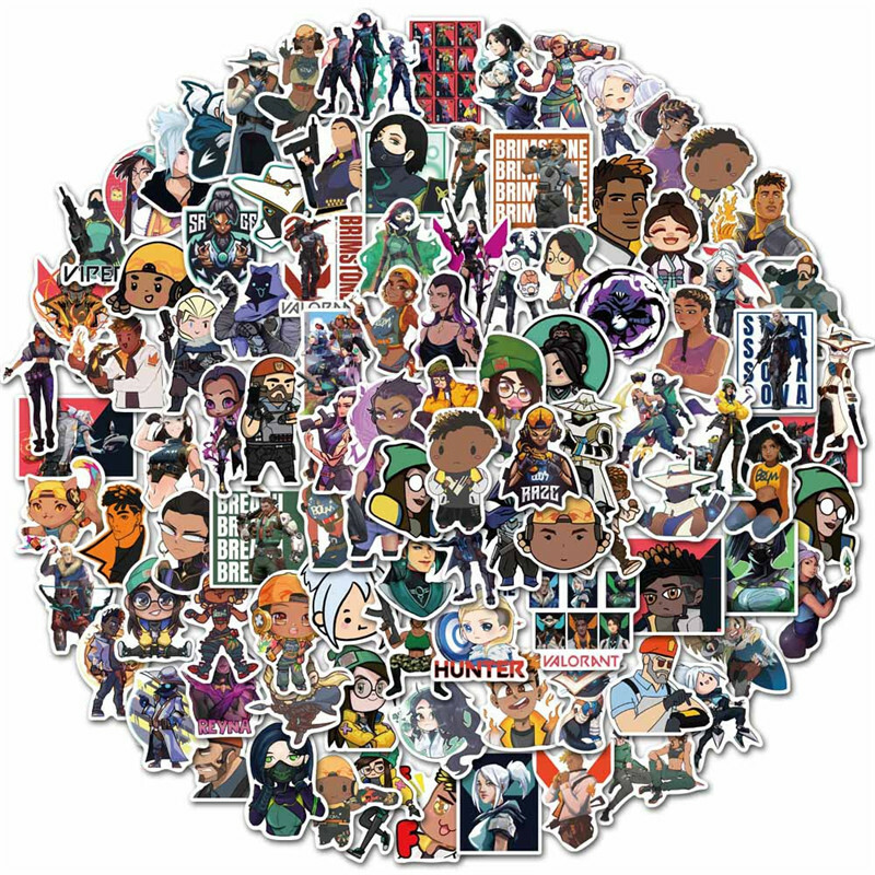 100pcs Game Valorant Stickers Graffiti Laptop Wall Car Luggage Fridge DIY Decals 100pcs Game Valorant Stickers Graffiti Laptop Wall Car Luggage Fridge DIY Decals